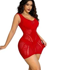 Sexy Women Lace Dress Suspender Bodystocking Lingerie Crotchles Underwear US